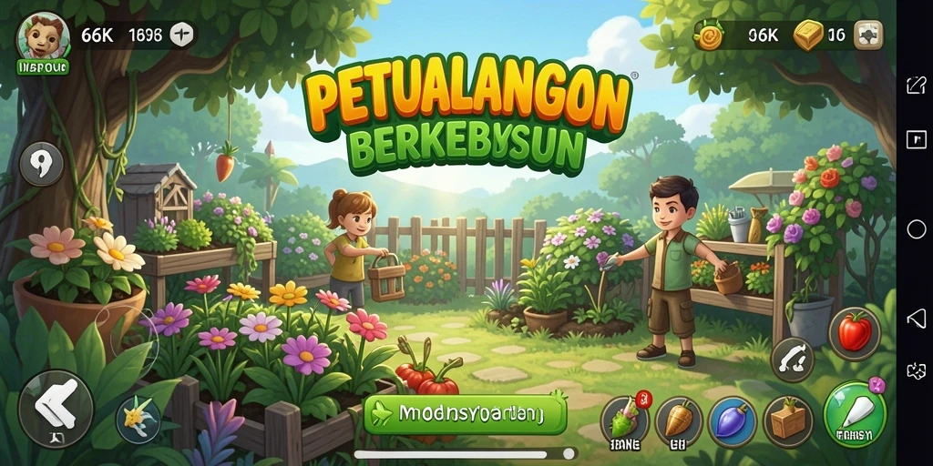 Tampilan menarik dari gameplay 66K dengan berbagai aktivitas Farming.