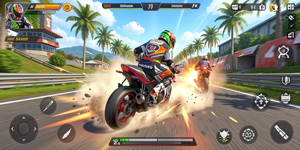 Tampilan seru dari balapan motor di 8G8G.