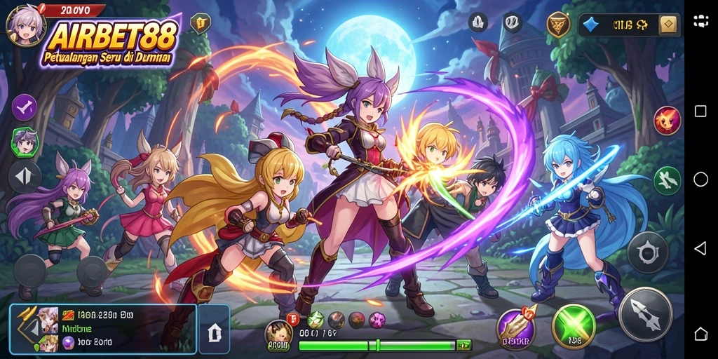 Tampilan gameplay menakjubkan dengan karakter Anime yang hidup.