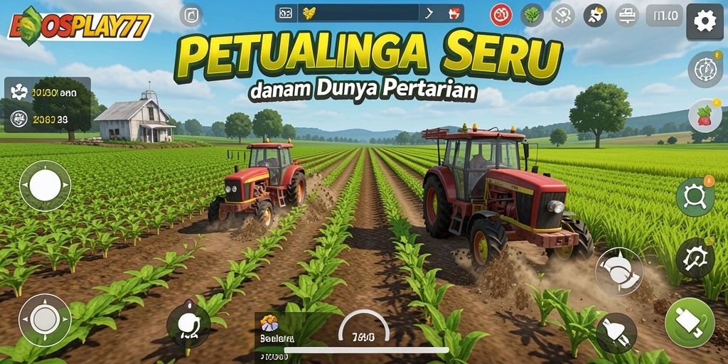Screenshot gameplay BOSPLAY77 menampilkan aktivitas bertani yang seru.