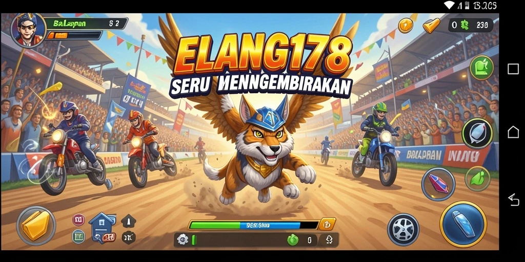 Tampilan gameplay <strong>ELANG178</strong> yang mendebarkan dalam balapan cepat.