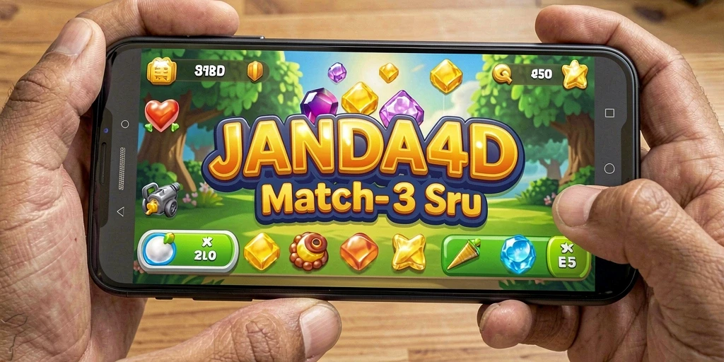 Screenshot gameplay JANDA4D yang menampilkan keseruan permainan Match-3.
