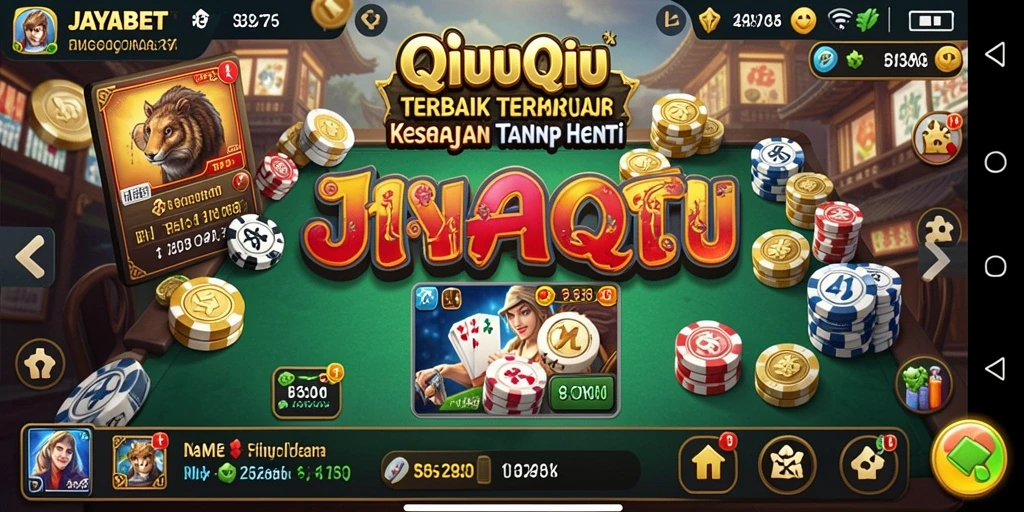Screenshot JAYABET menunjukkan aksi seru dalam permainan QiuQiu.