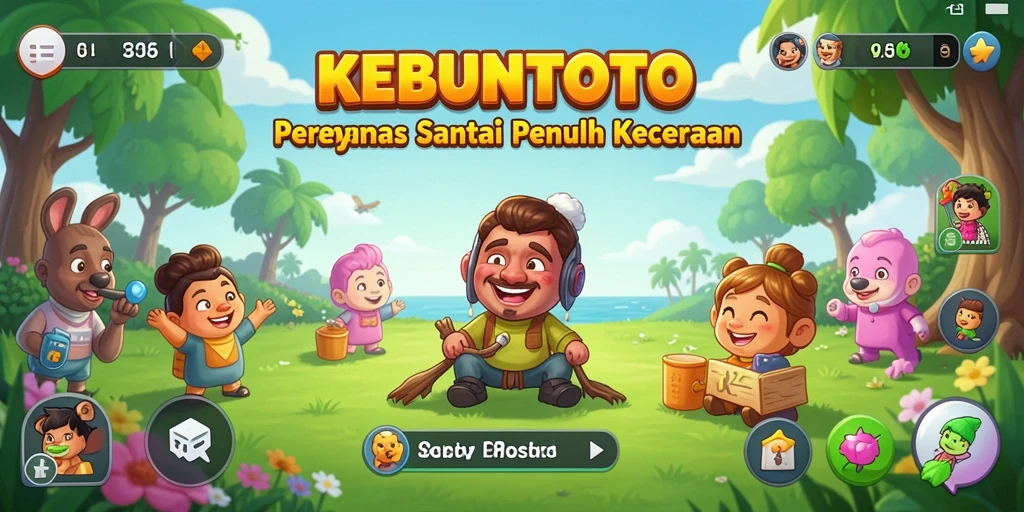 Screenshot gameplay KEBUNTOTO yang penuh warna dan menyenangkan.