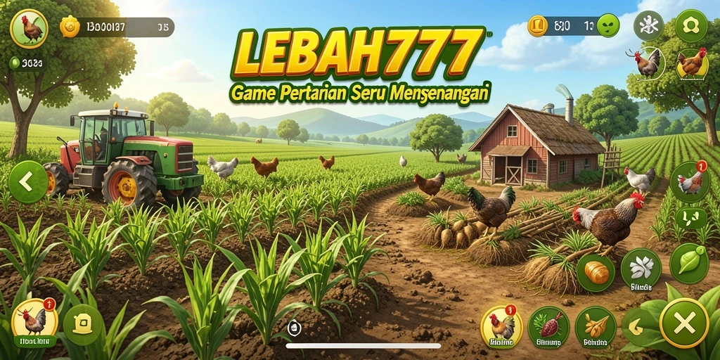 Tampilan gameplay menarik dalam LEBAH777 dengan aktivitas bertani yang interaktif.
