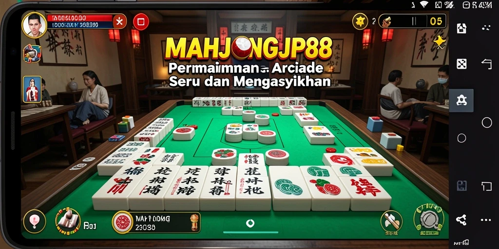 Tampilan gameplay seru dari MAHJONGJP88 dengan ubin warna-warni.