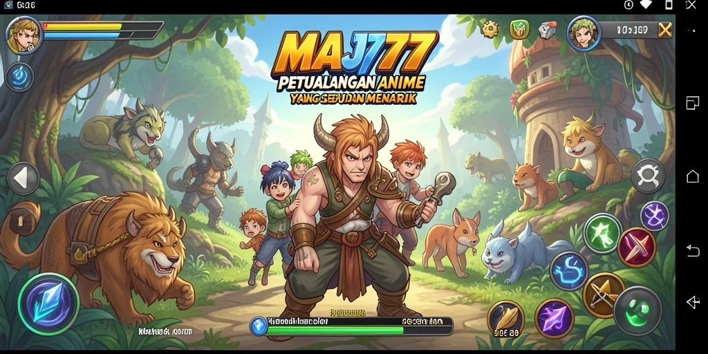 Tampilan gameplay seru dalam dunia Anime yang penuh warna.