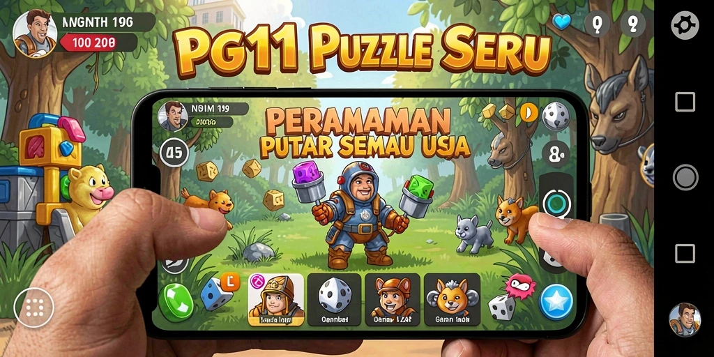 Tampilan gameplay PG11 yang penuh warna dan menarik.