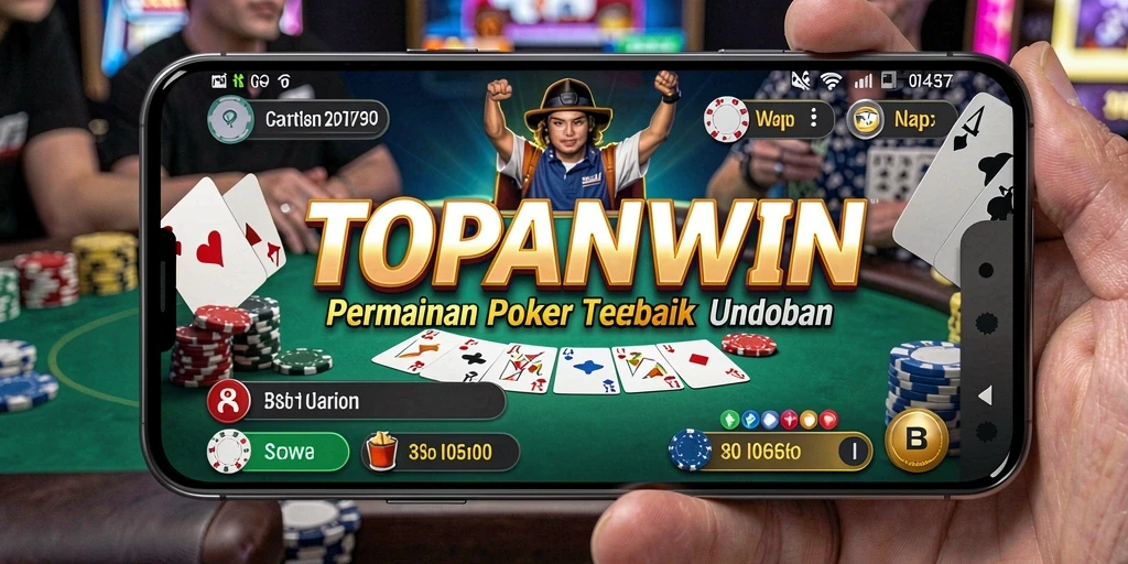 Screenshot gameplay <strong>TOPANWIN</strong> yang menampilkan keseruan poker.