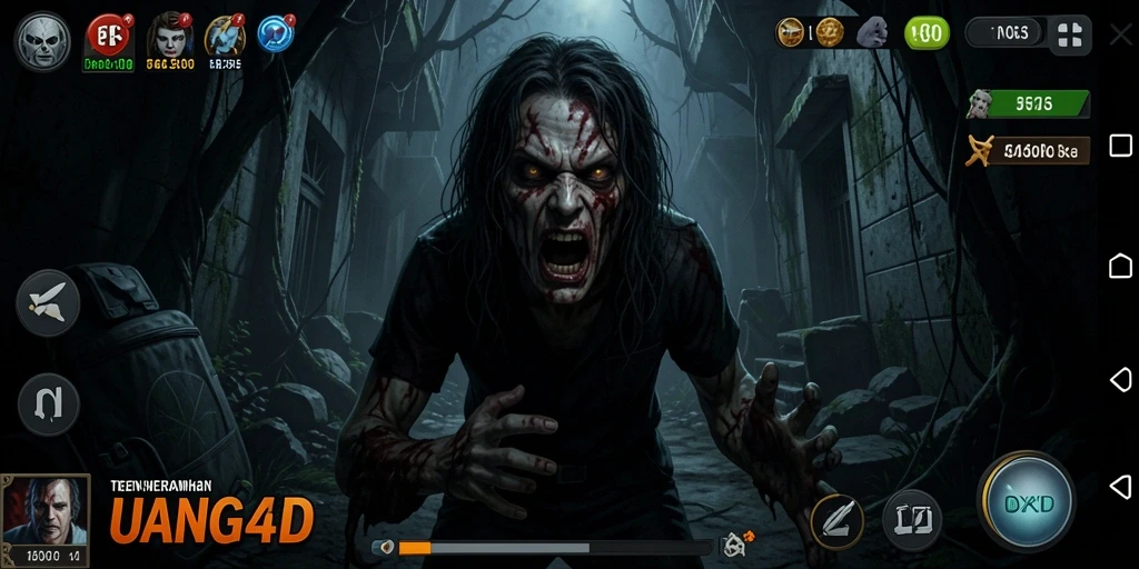 Tangkapan layar dari gameplay UANG4D menampilkan suasana mencekam dan penuh ketegangan.