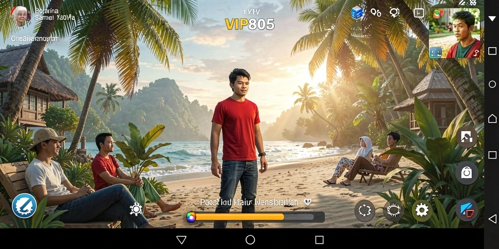 Tampilan gameplay <strong>VIP805</strong> yang menarik dengan grafis cerah.