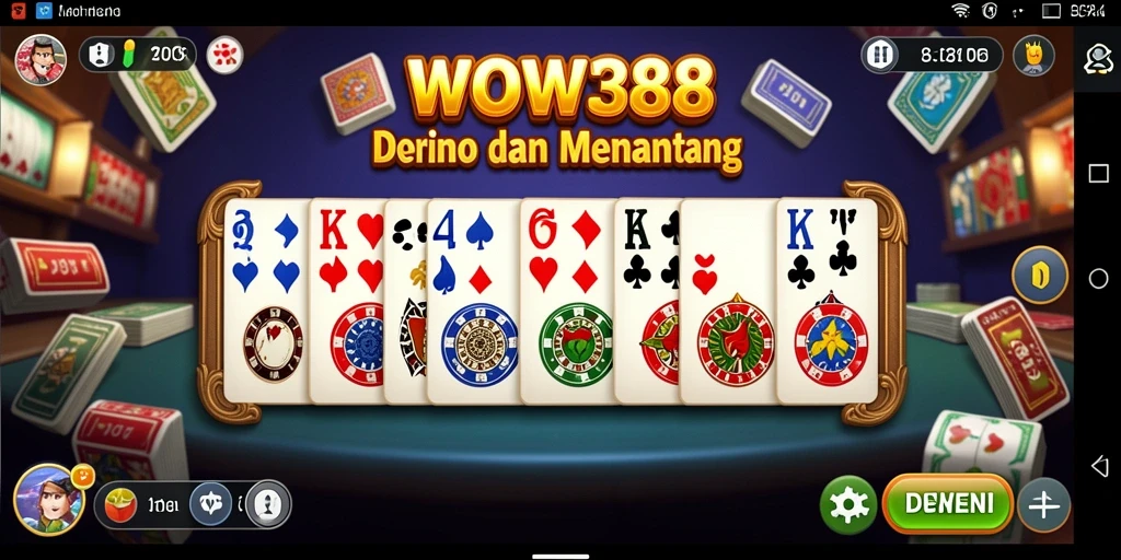 Tampilan gameplay domino di WOW388 yang menarik dan menyenangkan.