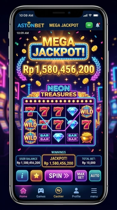 Tampilan antarmuka aplikasi Astonbet yang user-friendly.